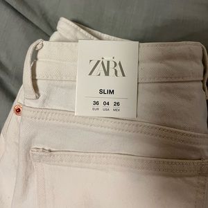 Zara white jeans slim fit high rise size 4
